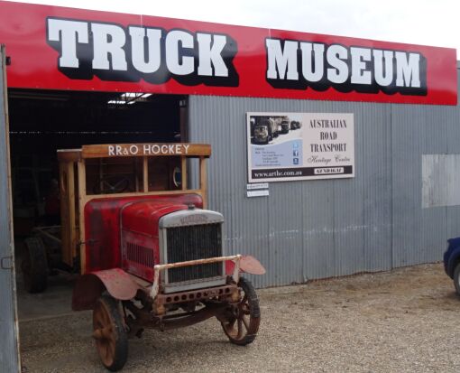 One of the Museum trucks Under the Sign